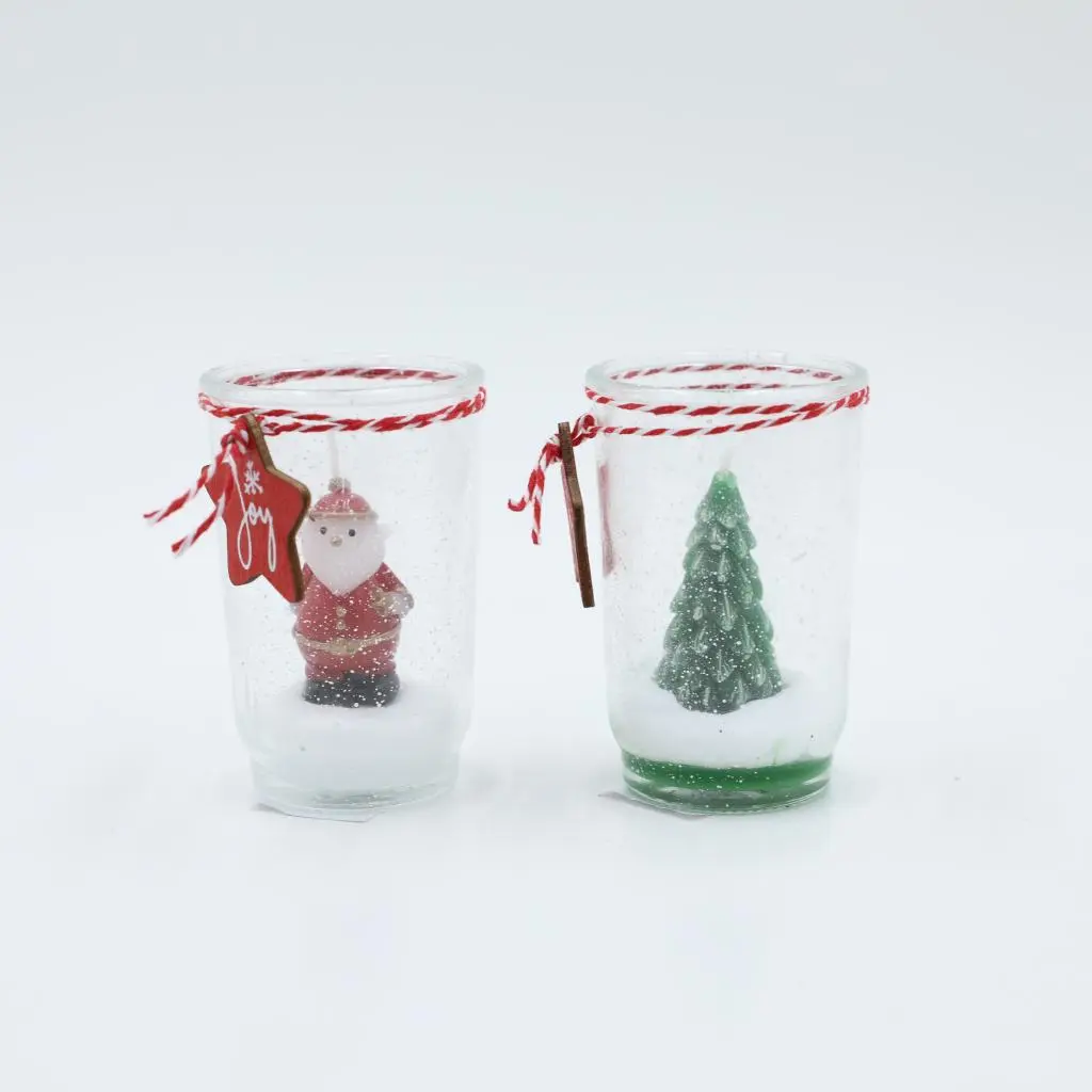 D6.2X9.8CMH XMAS SHAPED GLASS CANDLE POT