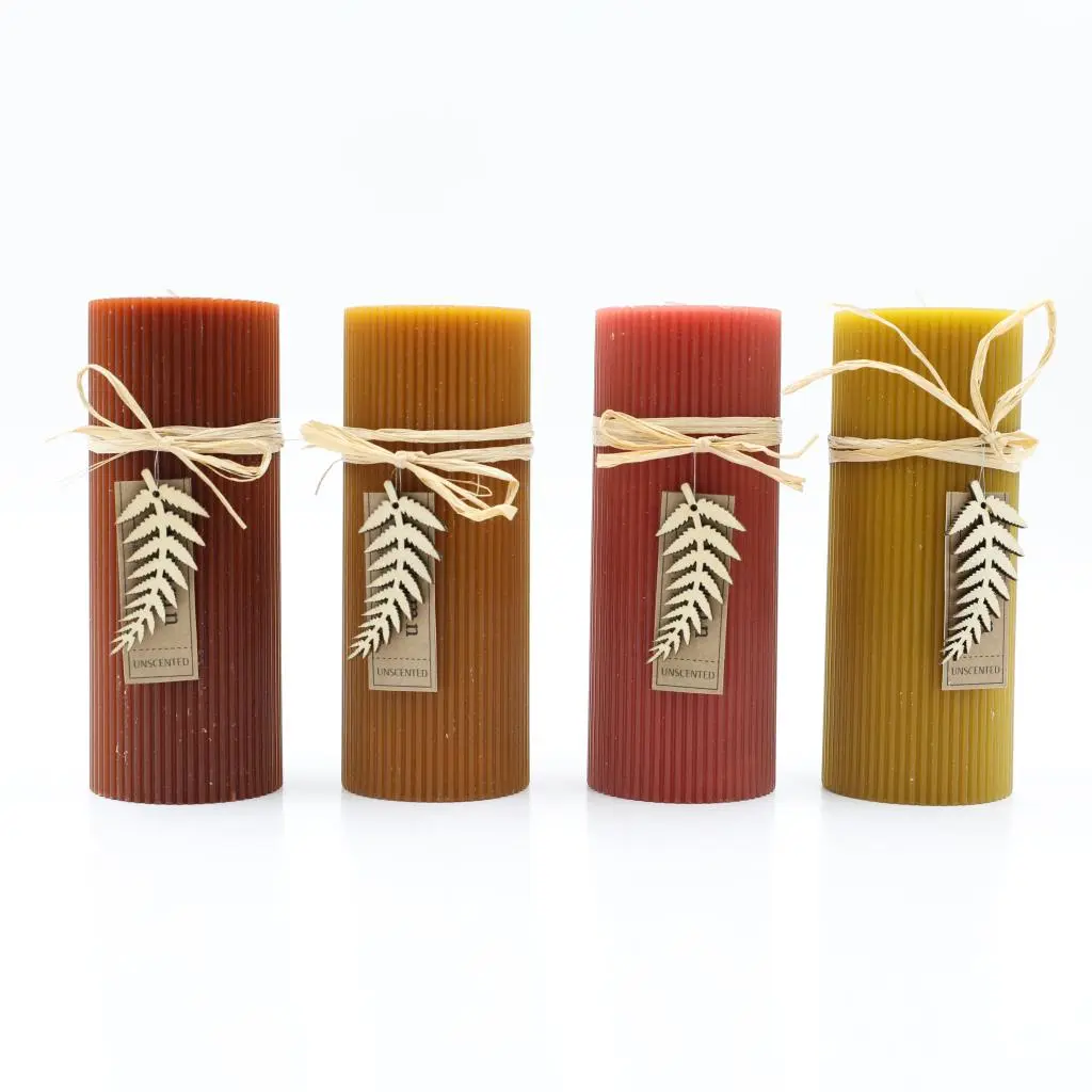 D7X17.5CM STRIPE PILLAR CANDLE