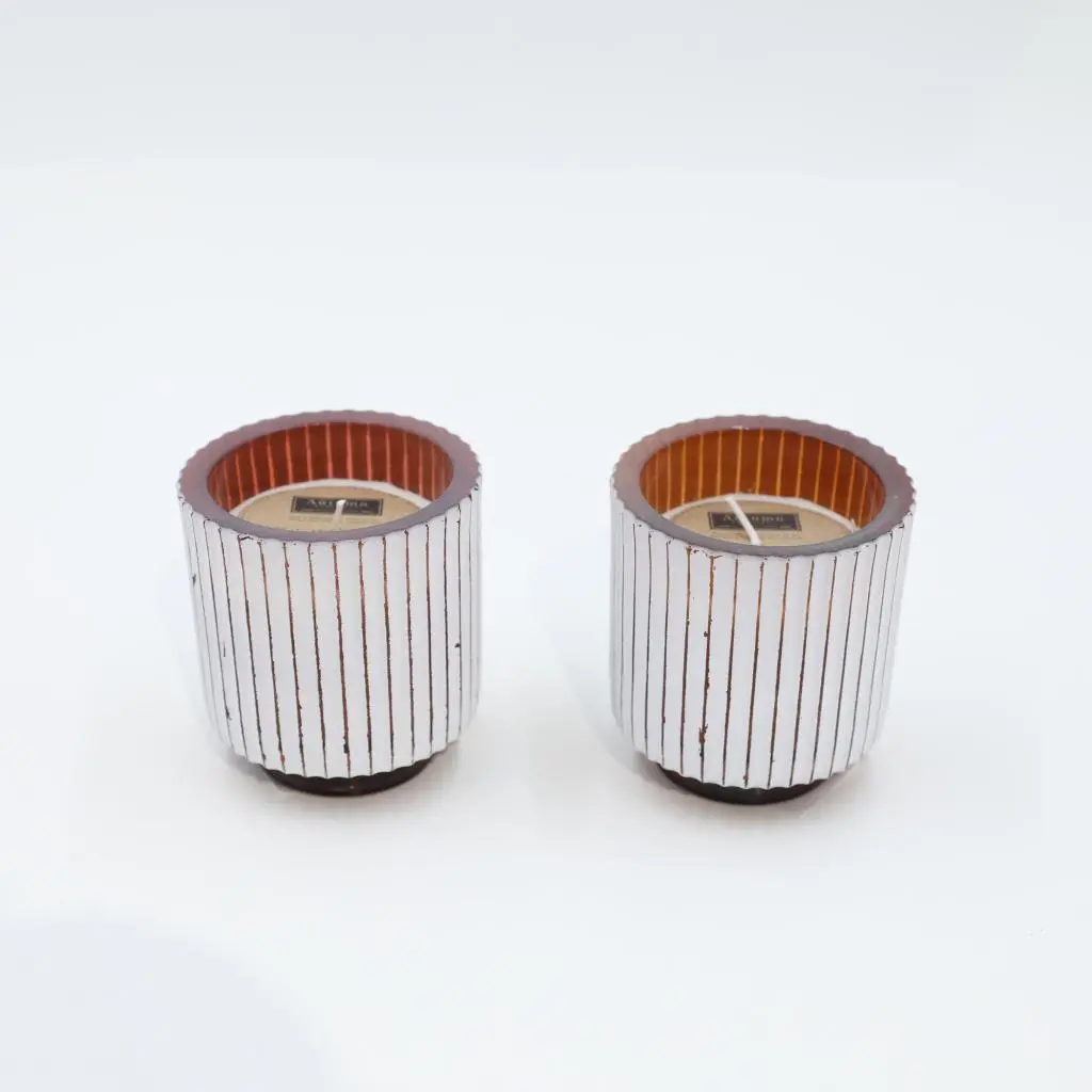 D7.5X8.5CM DECORATED GLASS CANDLE