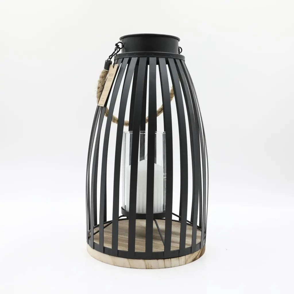 D22.5X38.5CMH METAL CANDLE HOLDER WITH D9X15CMH GLASS TUBE