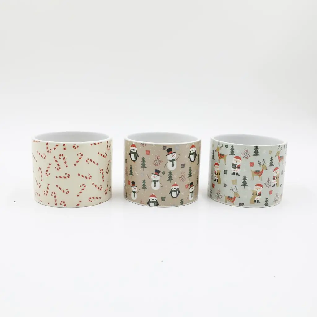D10.5X8CMH CERAMIC DECOL CANDLE POT