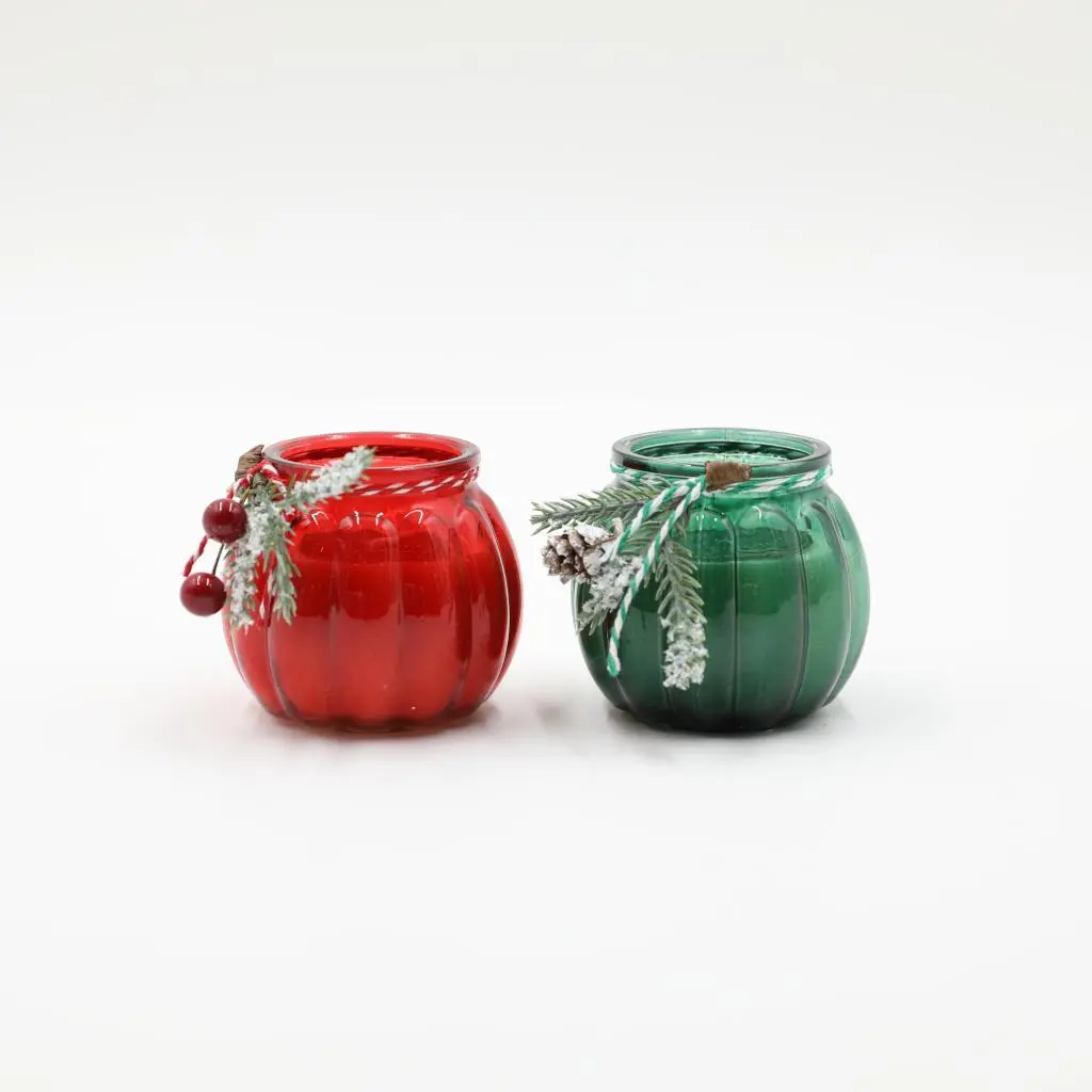 D8X7.3CMH COLORED GLASS CANDLE