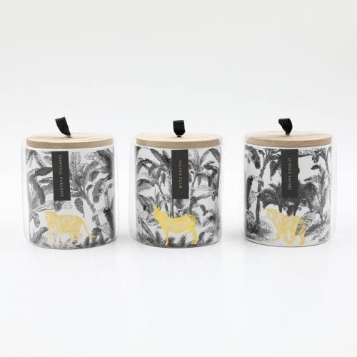 D9X11.5CMH SCENTED DECORATED CERAMIC CANDLE W/WOOD...