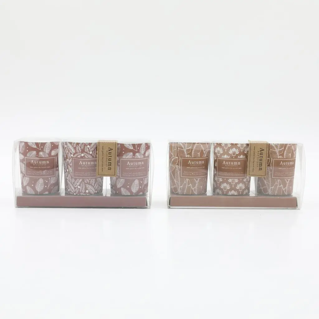 S/3 PAPAER WRAPPED CANDLE