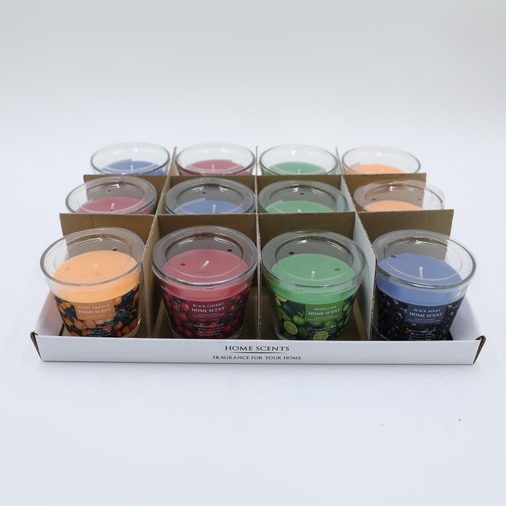 D9X8.3CMH SCENTED GLASS CANDLE