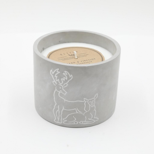 D15.5X12CMH CEMENT SCENTED CANDLE