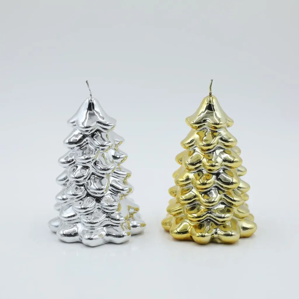 D9.5X13.5CMH TREE CANDLE W/ELECTROPLATING FINISH
