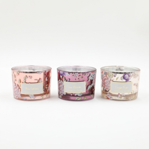D11X8CMH DECORATED SCENTED GLASS CANDLE