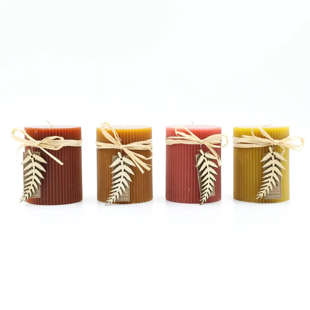 D7X9CM STRIPE PILLAR CANDLE