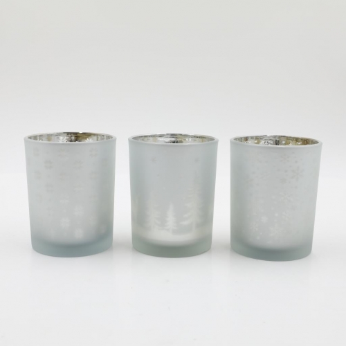 D10X12.5CM ELECTRO GLAS CANDLE HOLDER
