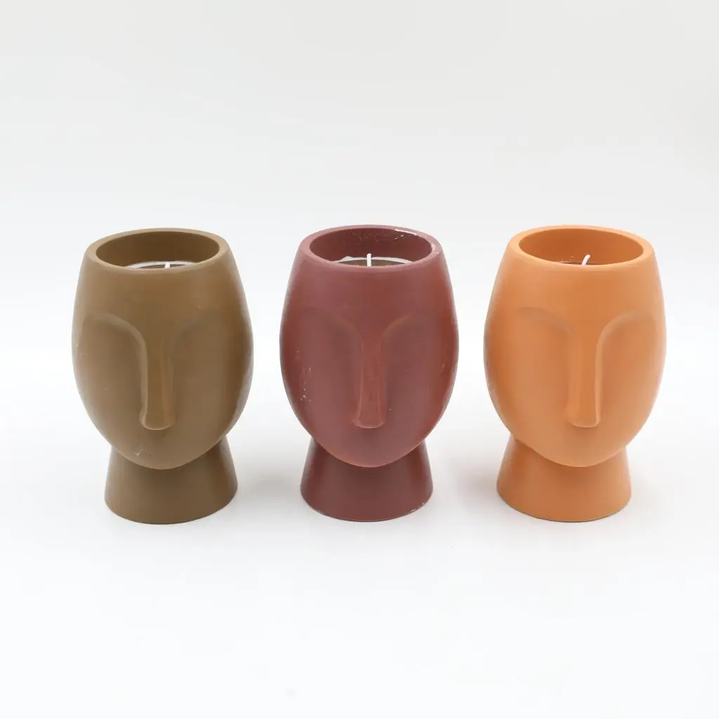 D11X16.5CMH DECORATED SCENTED CEMENT CANDLE