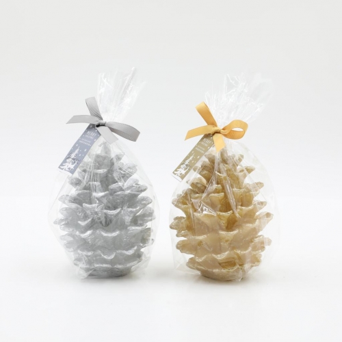D10.5X13.5CM METALIC TREE CANDLE WITH GLITTER