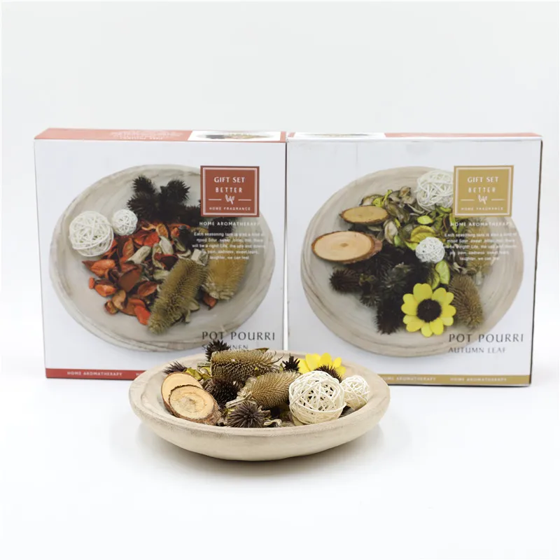 26.5X8X26.5CMH WOODEN TRAY POTPOURRI SET W/30ML GLASS SPRAY