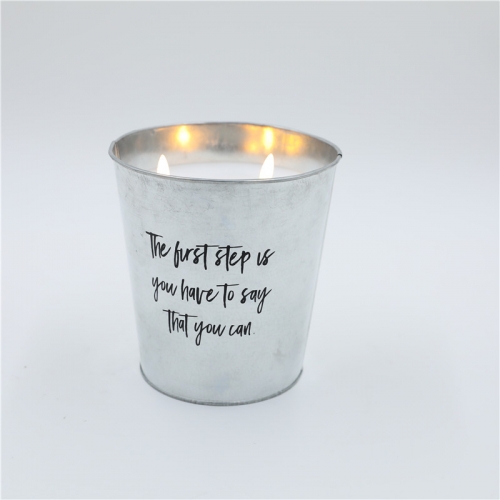 D18X21CM ZINC BARREL LED CANDLE