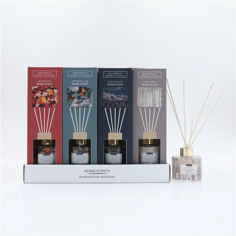 D7X7.5CMH 100ML DECORATED GLASS DIFFUSER W/RATTAN