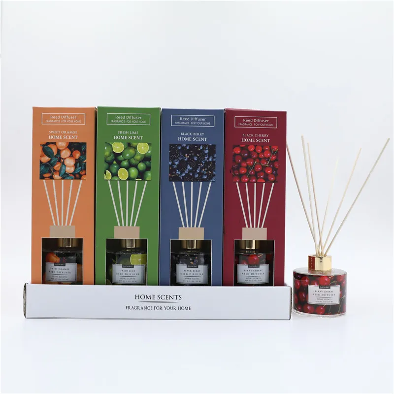 D7X7.5CMH 100ML DECORATED GLASS DIFFUSER W/RATTAN