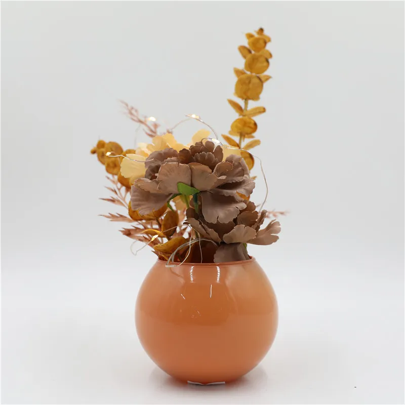 D11X30CM GLASS ARTICIFICAL FLOWER WITH LED