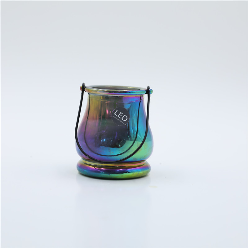 D8.5X9.5CMH GLASS CANDLE W/COLOR CHANGING LED