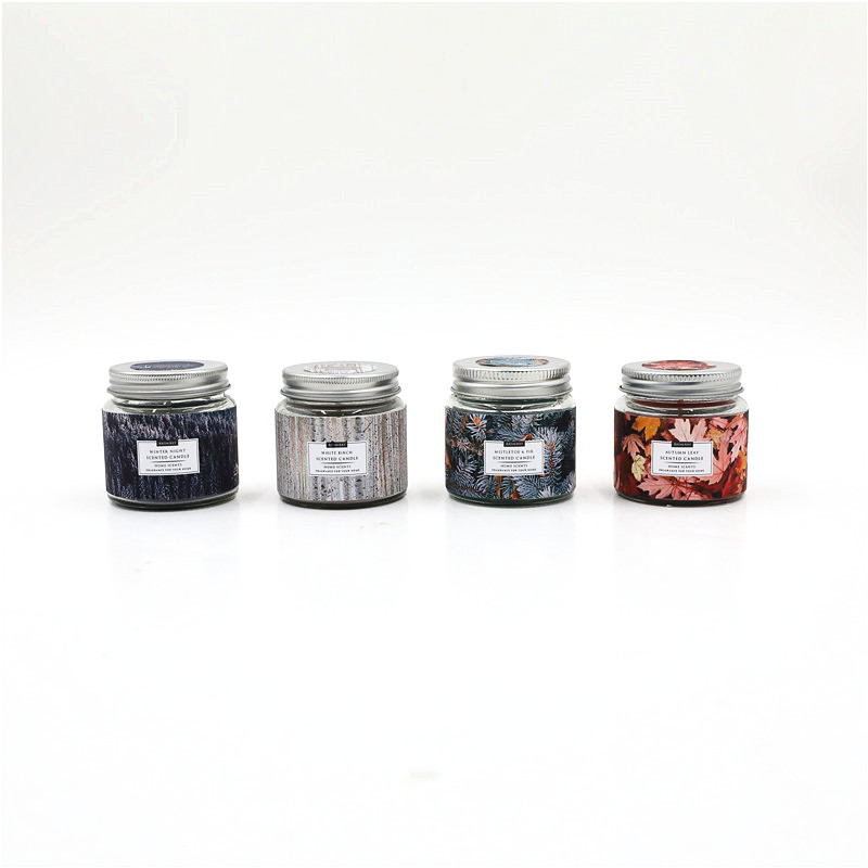 D6.3X6.5CMH SCENTED GLASS JAR WITH TIN LID