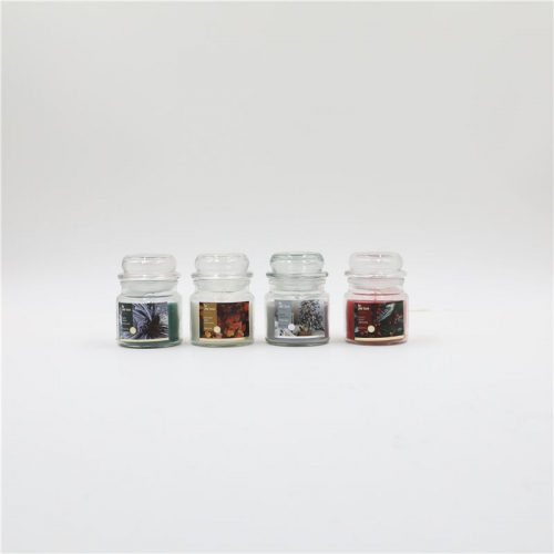 D6.2X8.3CMH SCENTED GLASS JAR CANDLE W/LID