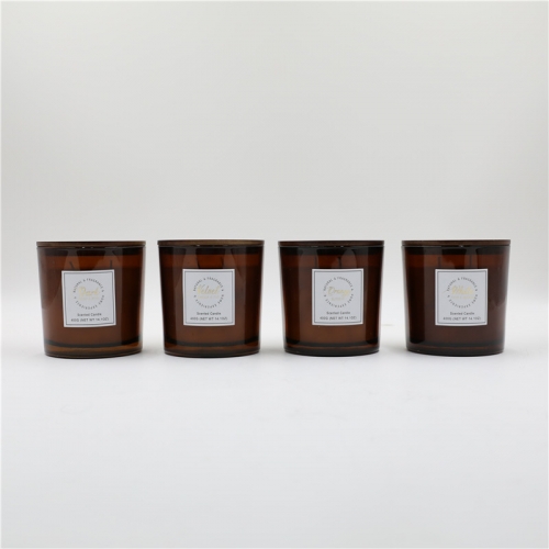 D12X12CMH SCENTED DECORATED GLASS CANDLE WITH WOOD...