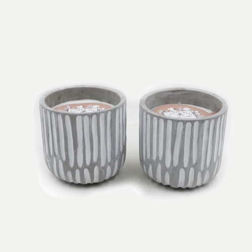 D16.5X16CMH CEMENT SCENTED CANDLE