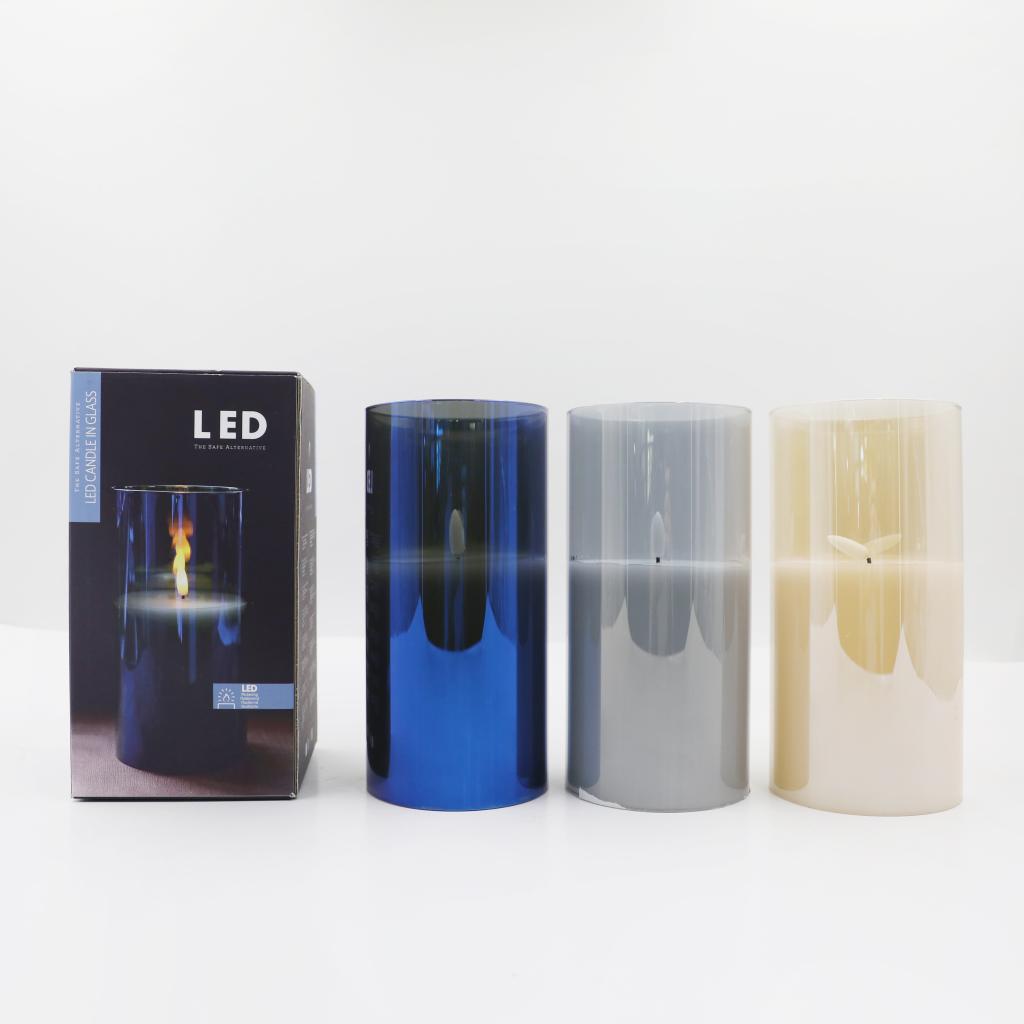 D10X20CMH GLASS LED CANDLE