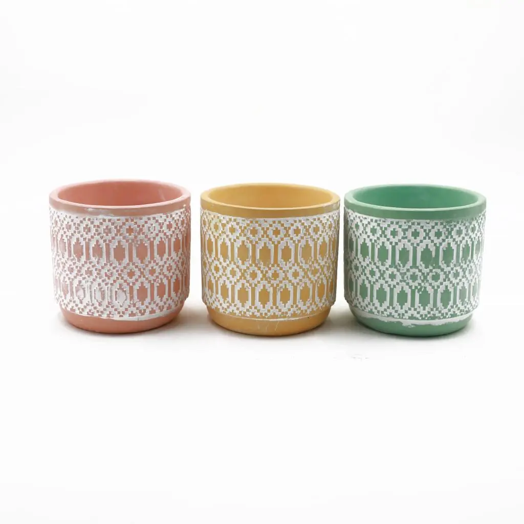 D14X13CMH CITRONELLA CEMENT CANDLE POT