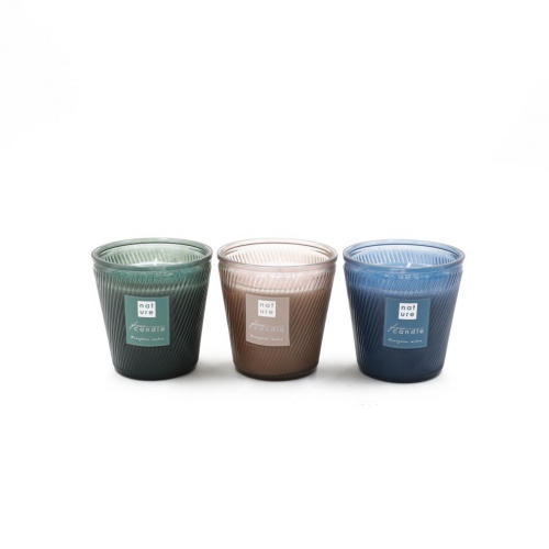 D11X11CM COLORED SCENTED GLASS CANDLE POT