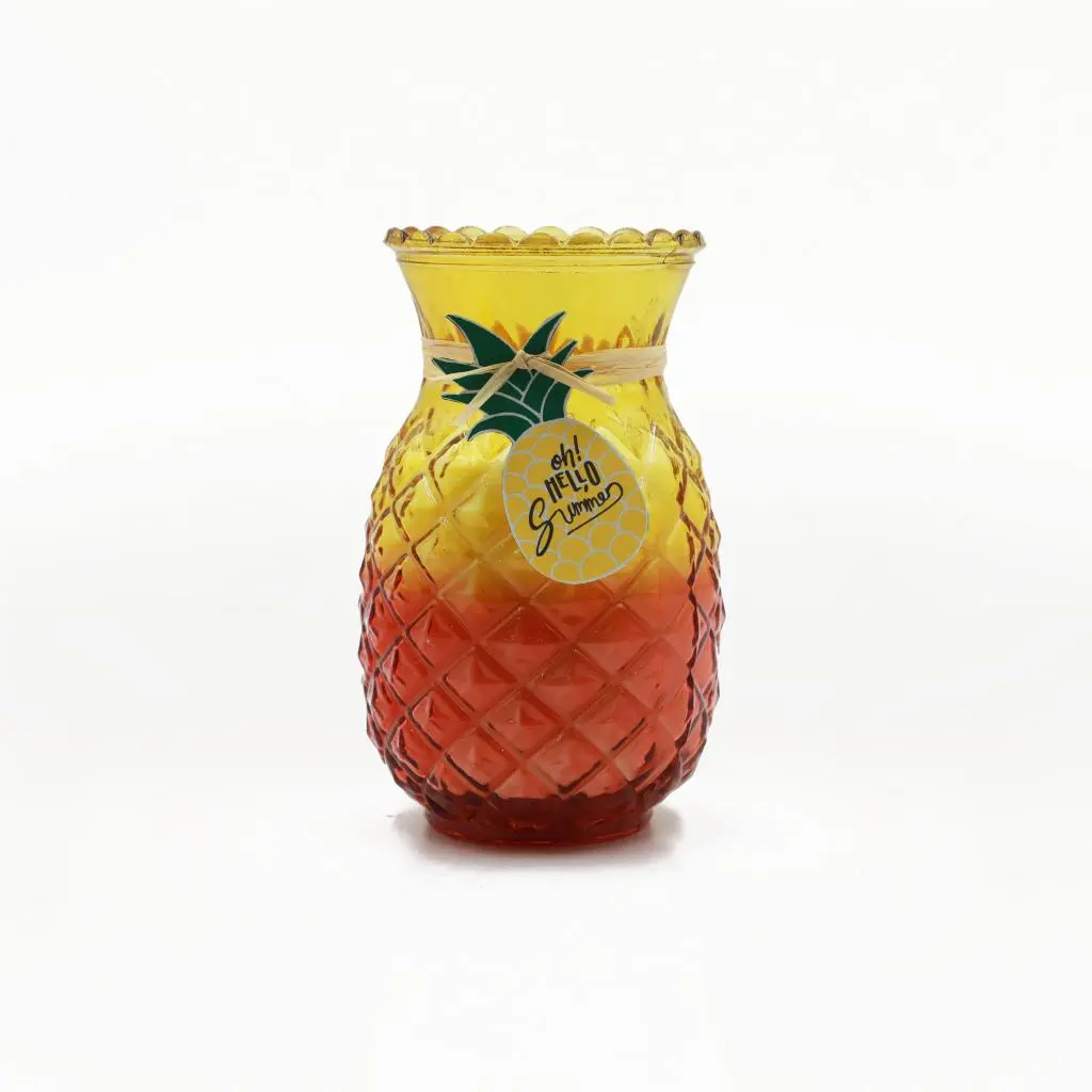 D12X19.5CMH CITRONELLA COLORED GLASS CANDLE