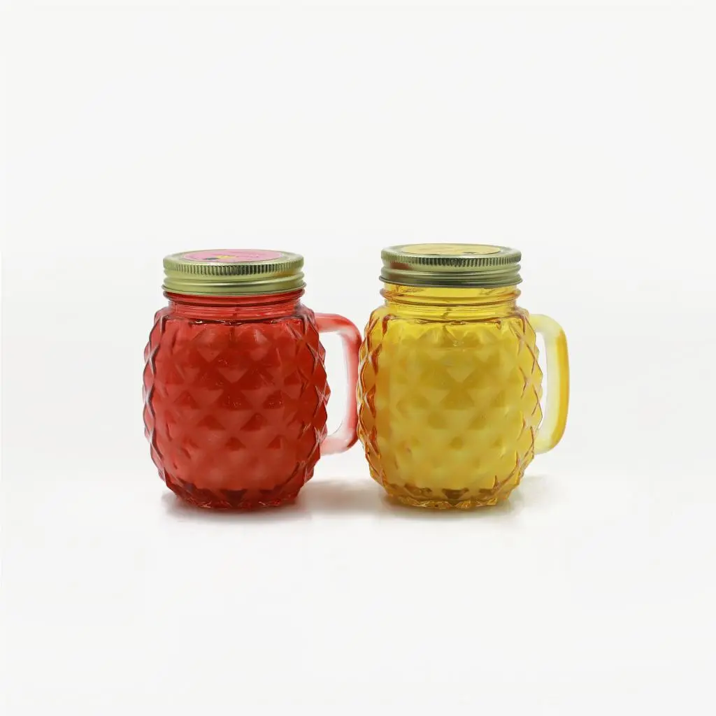 D9.8（12.5）X12.7CMH CITRONELLA GLASS CANDLE W/GOLDEN LID