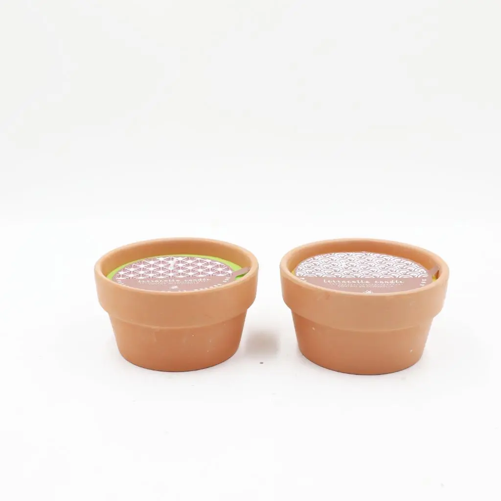D13X7CMH CLAY BOWL CITRONELLA CANDLE POT