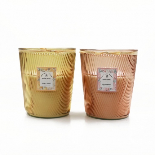D18.5X21.5CMH CITRONELLA PAINTED GLASS CANDLE