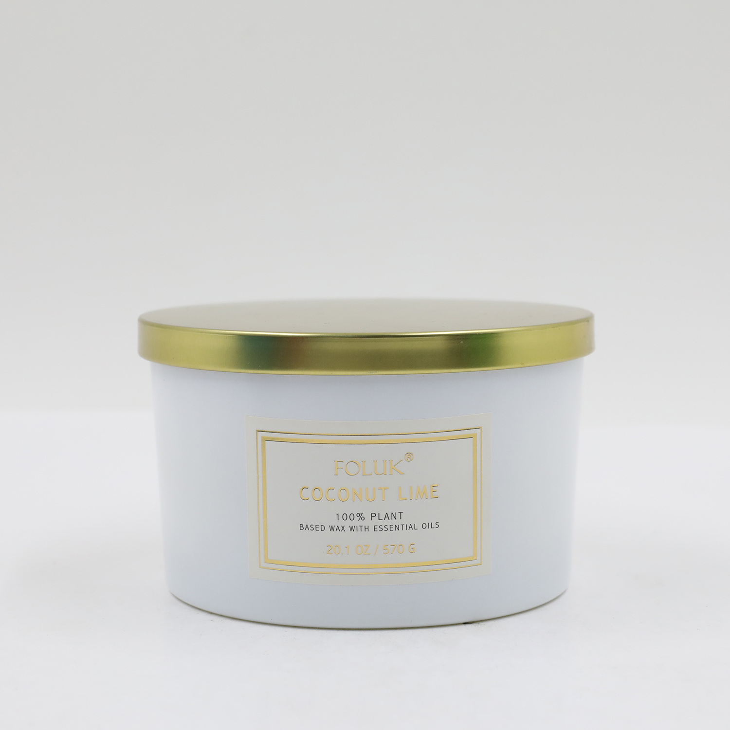 FOLUK 18.3oz Coconut Lime Scented 3-Wick Candle