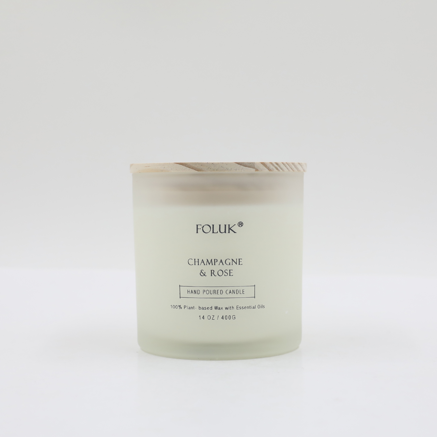 FOLUK 13.8oz Champagne Rose Scented 2-Wick Candle