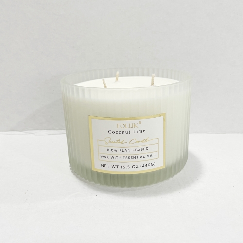 FOLUK 15.2oz Coconut Lime Scented 2-Wick Candle