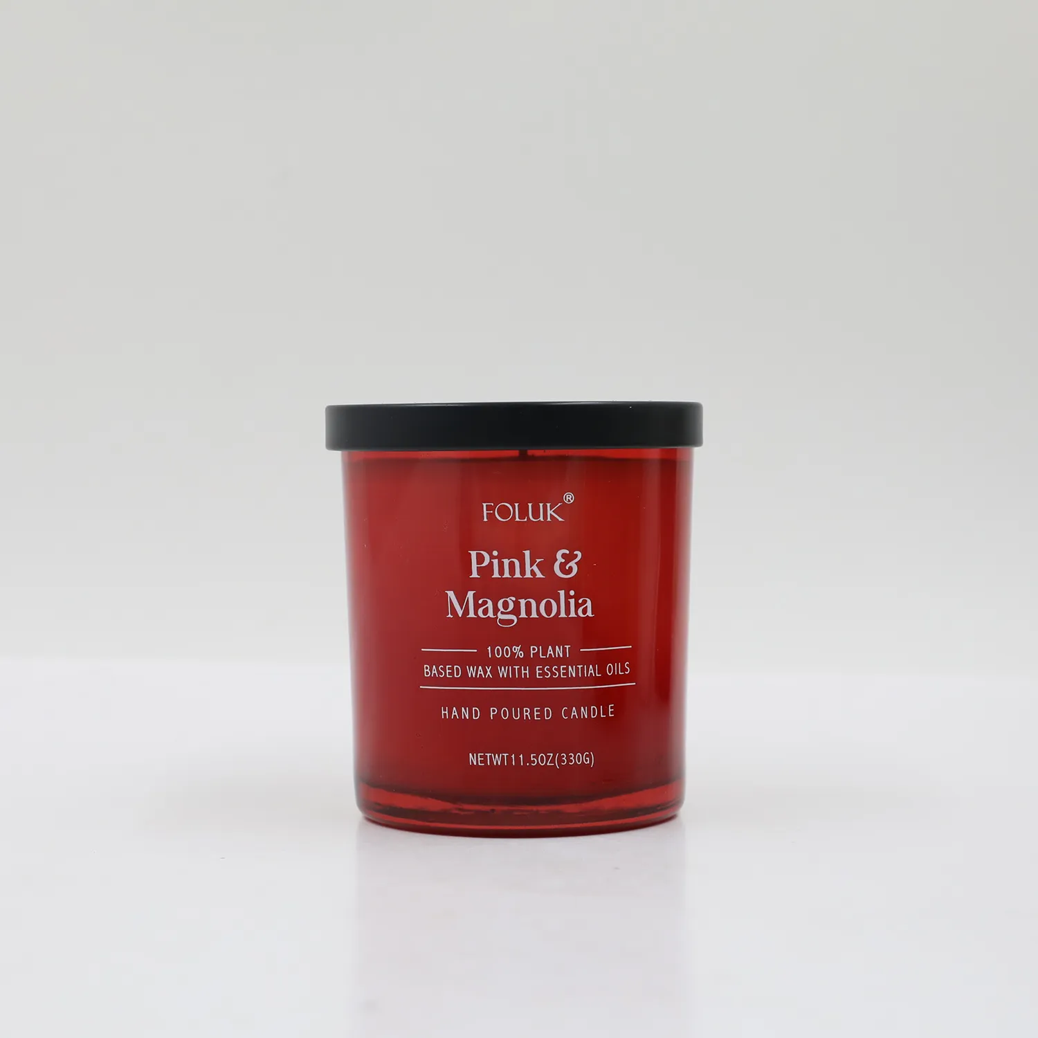 FOLUK 11oz Pink Magnolia Scented Single-Wick Candle