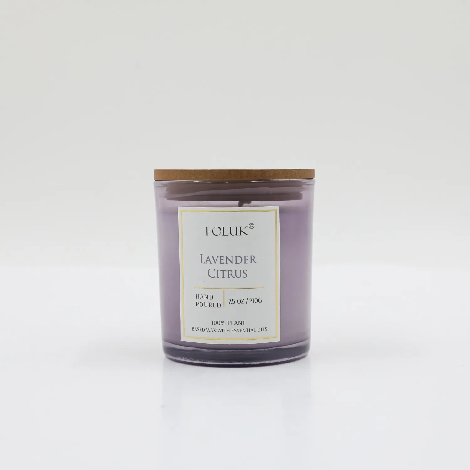 FOLUK 7.4oz Lavender Citrus Scented 1-Wick Candle
