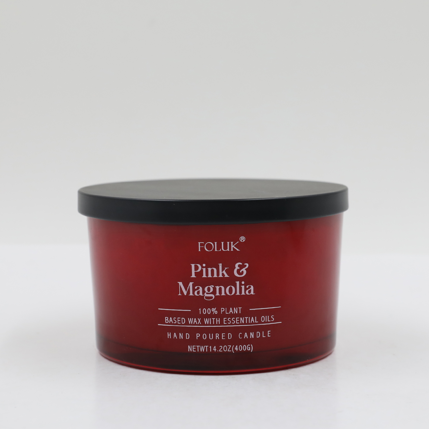 FOLUK 18.3oz Pink Magnolia Scented 3-Wick Candle