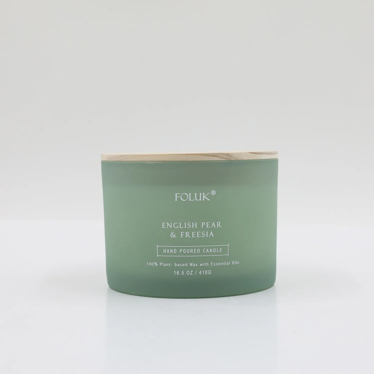 FOLUK 15.9oz English Pear&Freesia Scented 3-Wick Candle