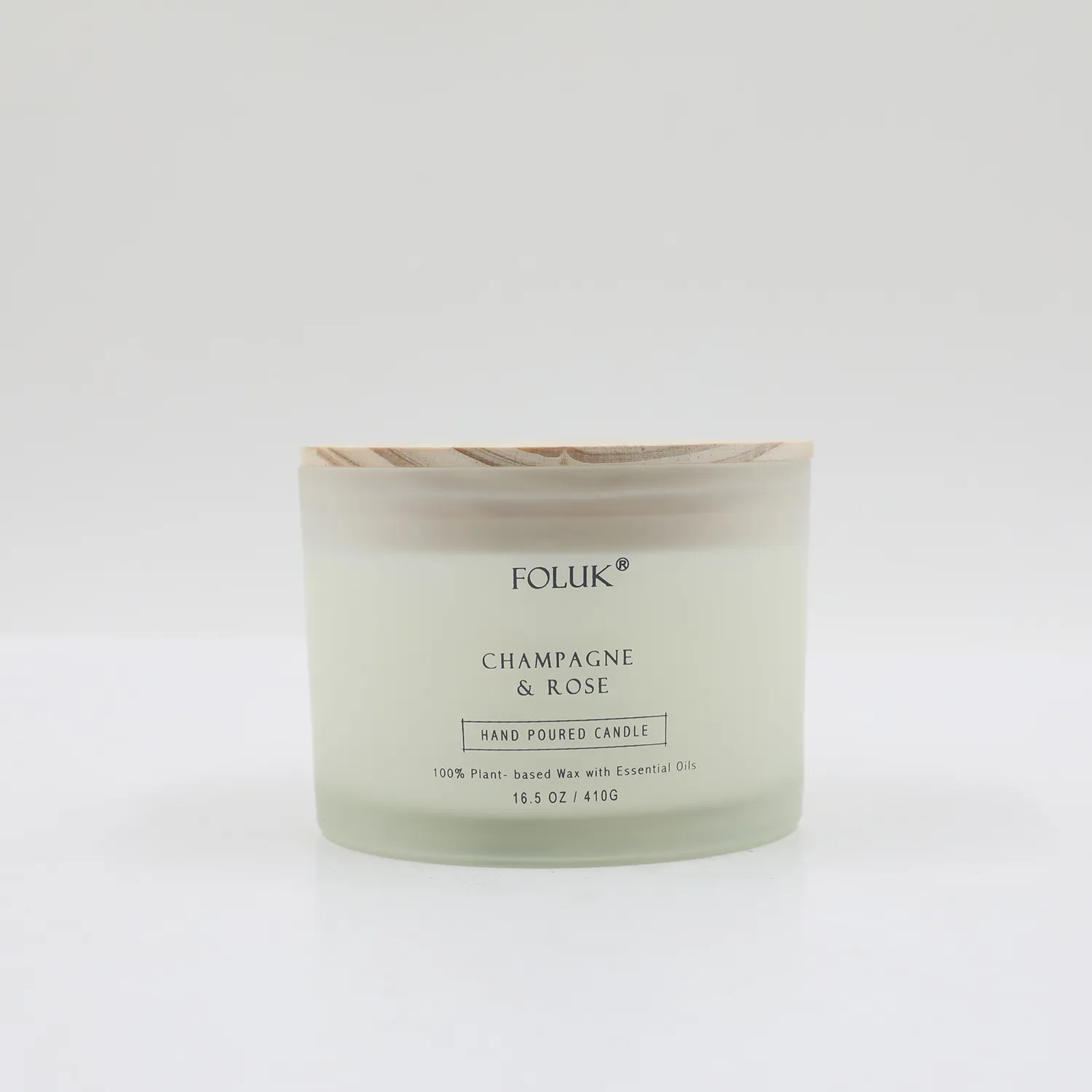 FOLUK 15.9oz Champagne Rose Scented 3-Wick Candle