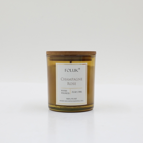 FOLUK 7.4oz Champagne Rose Scented 1-Wick Candle