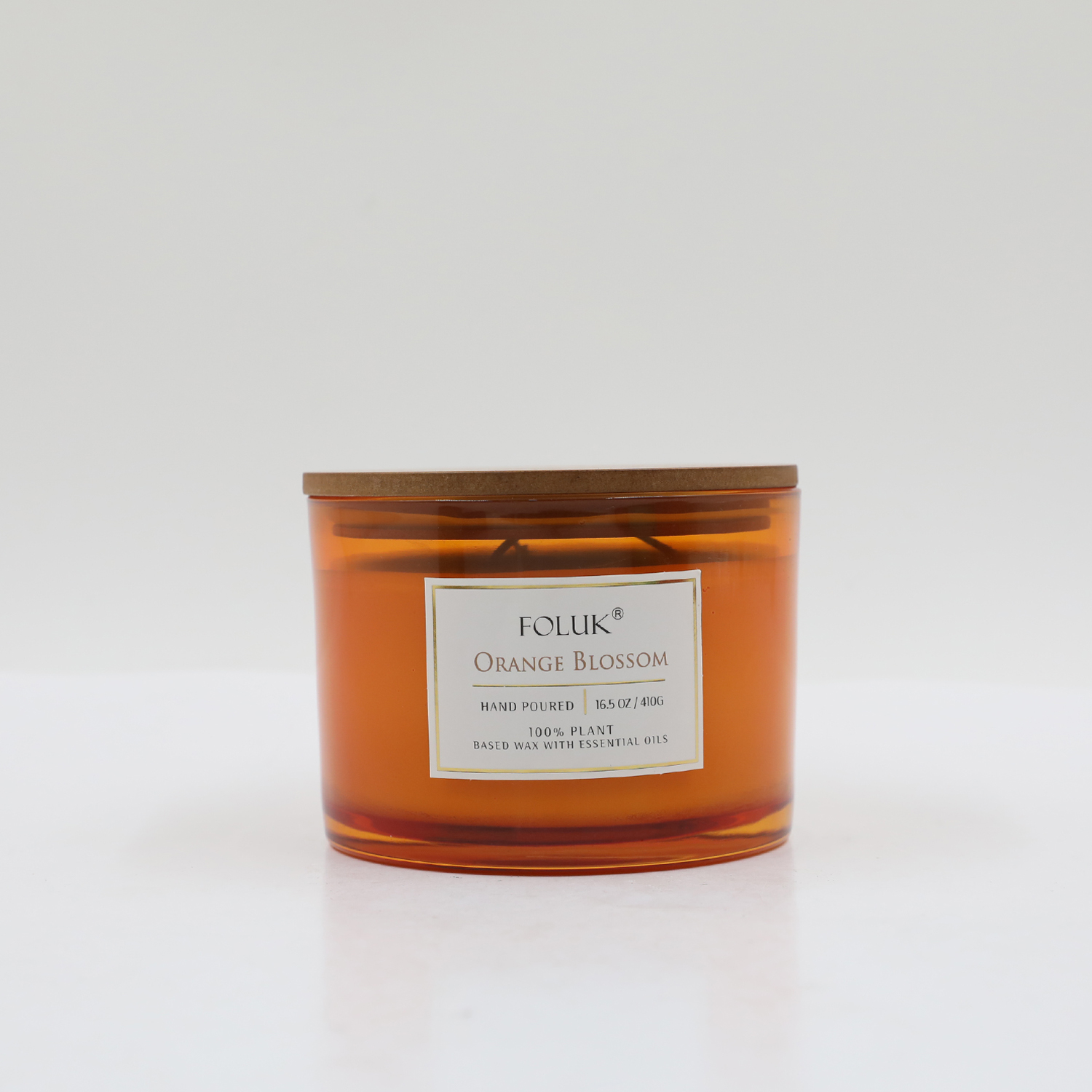 FOLUK 15.9oz Orange Blossom Scented 3-Wick Candle