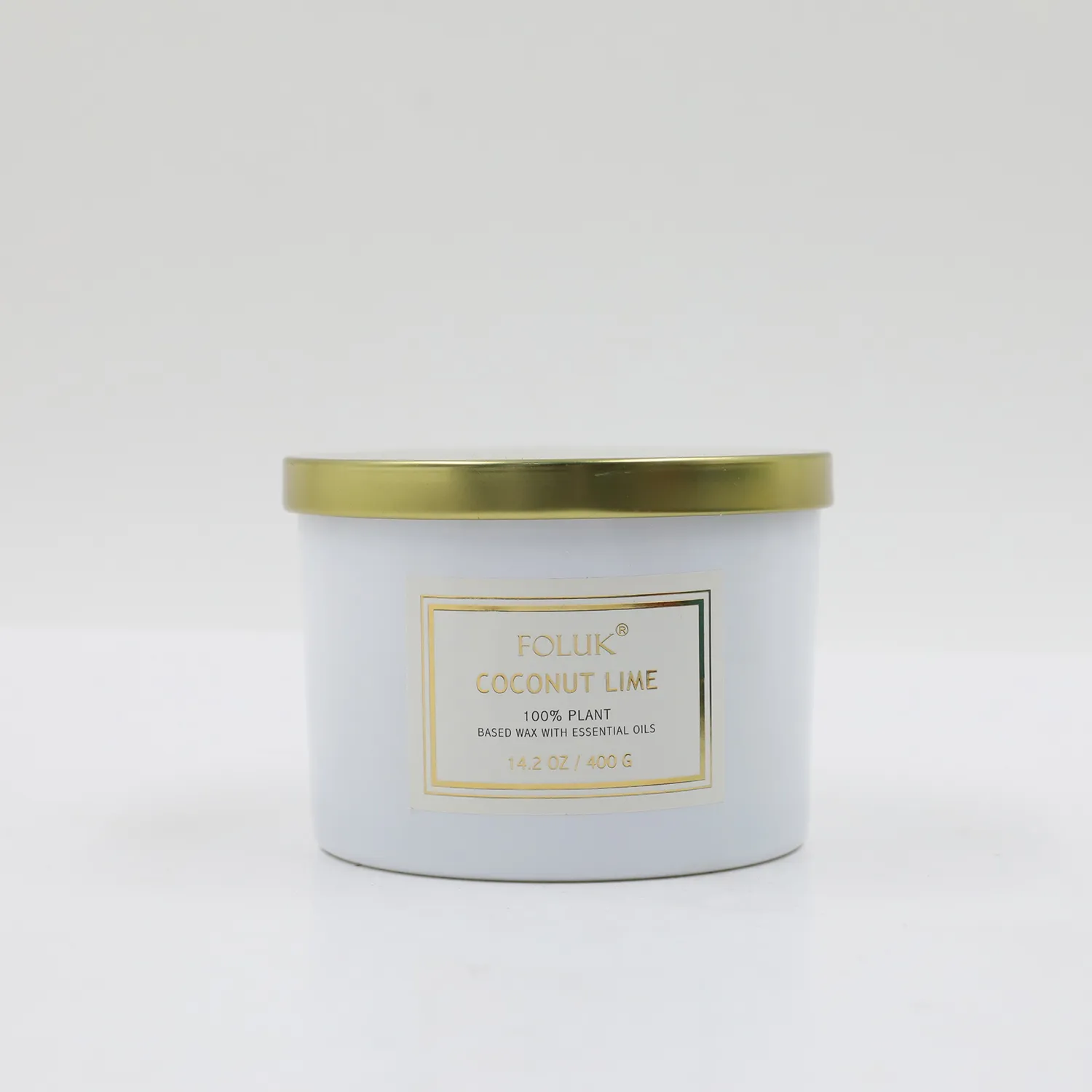 FOLUK 12.7oz Coconut Lime Scented 3-Wick Candle