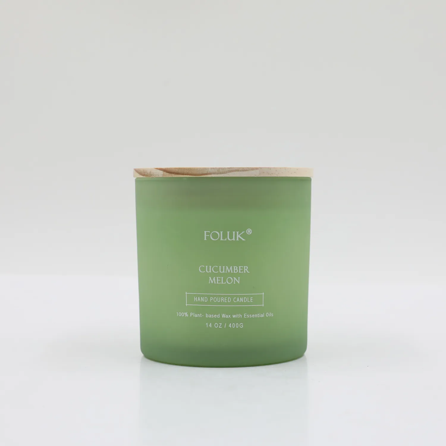 FOLUK 13.8oz Cucumber Melon Scented 2-Wick Candle