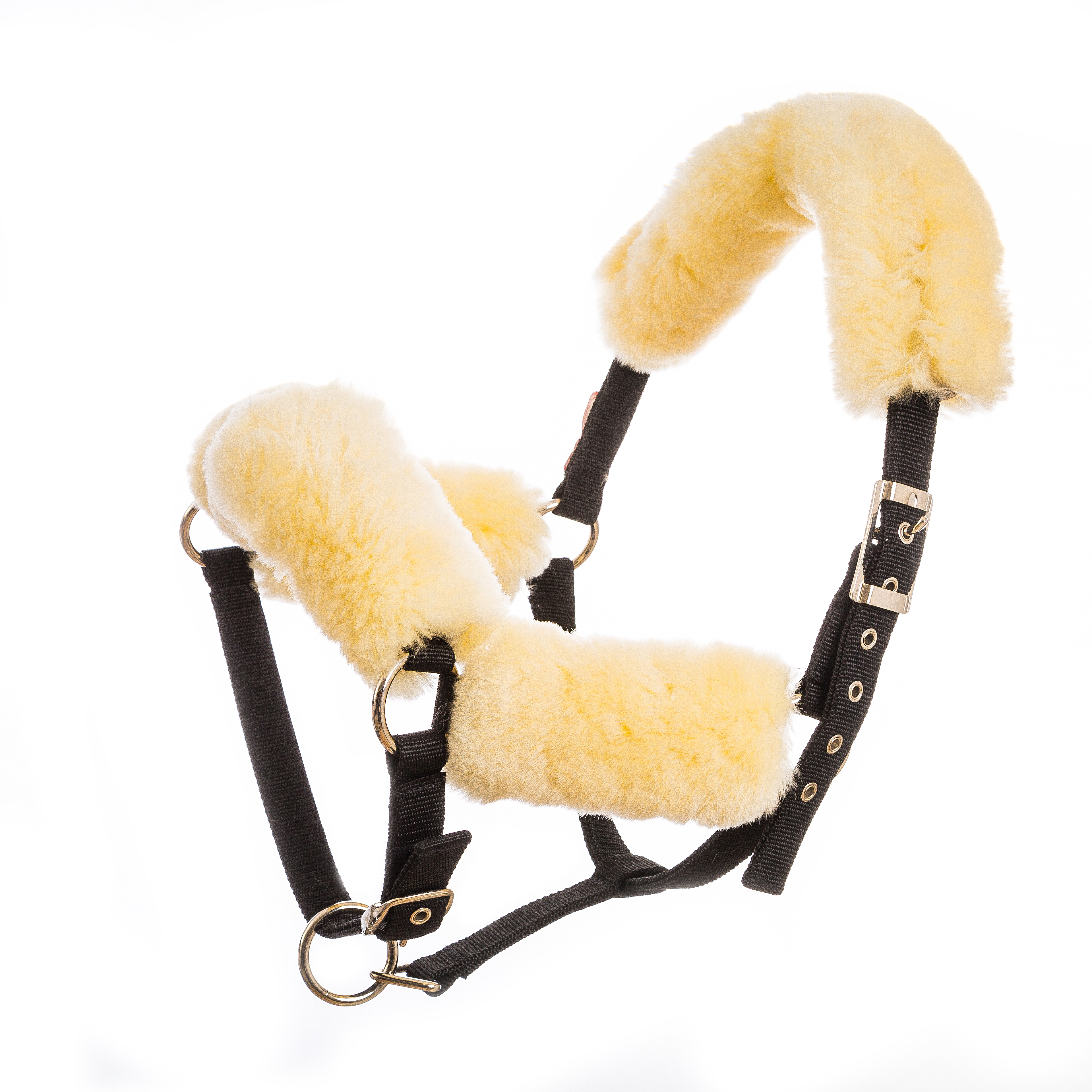 Full sheepskin Horse bridle kit 4 sets sheepskin accessories equestrian supplies