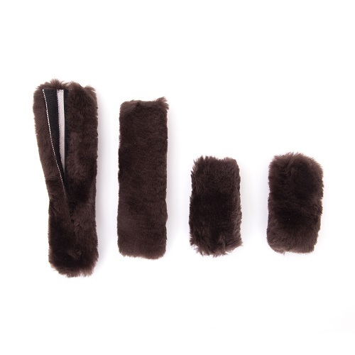 Full sheepskin Horse bridle kit 4 sets sheepskin accessories equestrian supplies