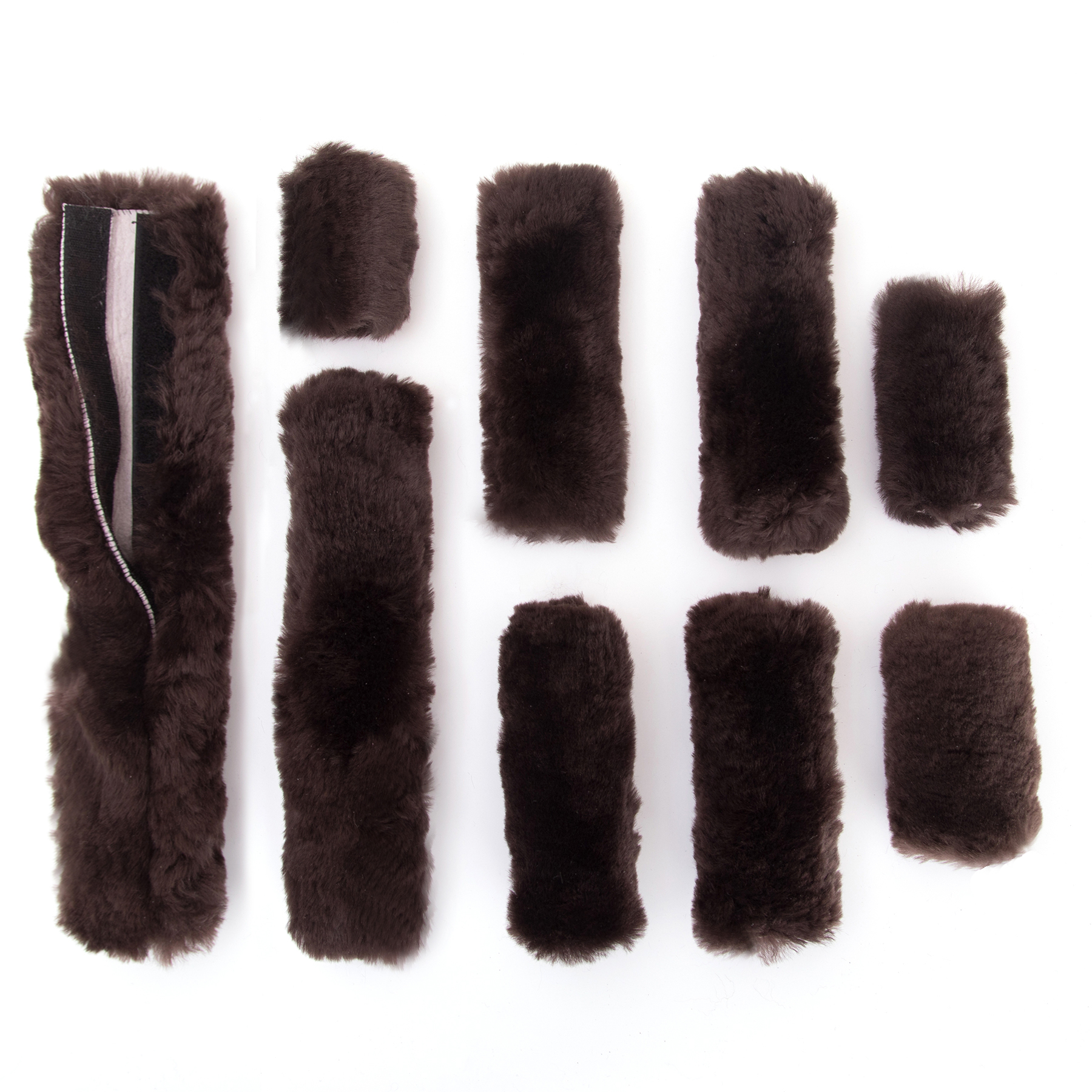 Full sheepskin Horse bridle 9 sets sheepskin roll accessories equestrian supplies