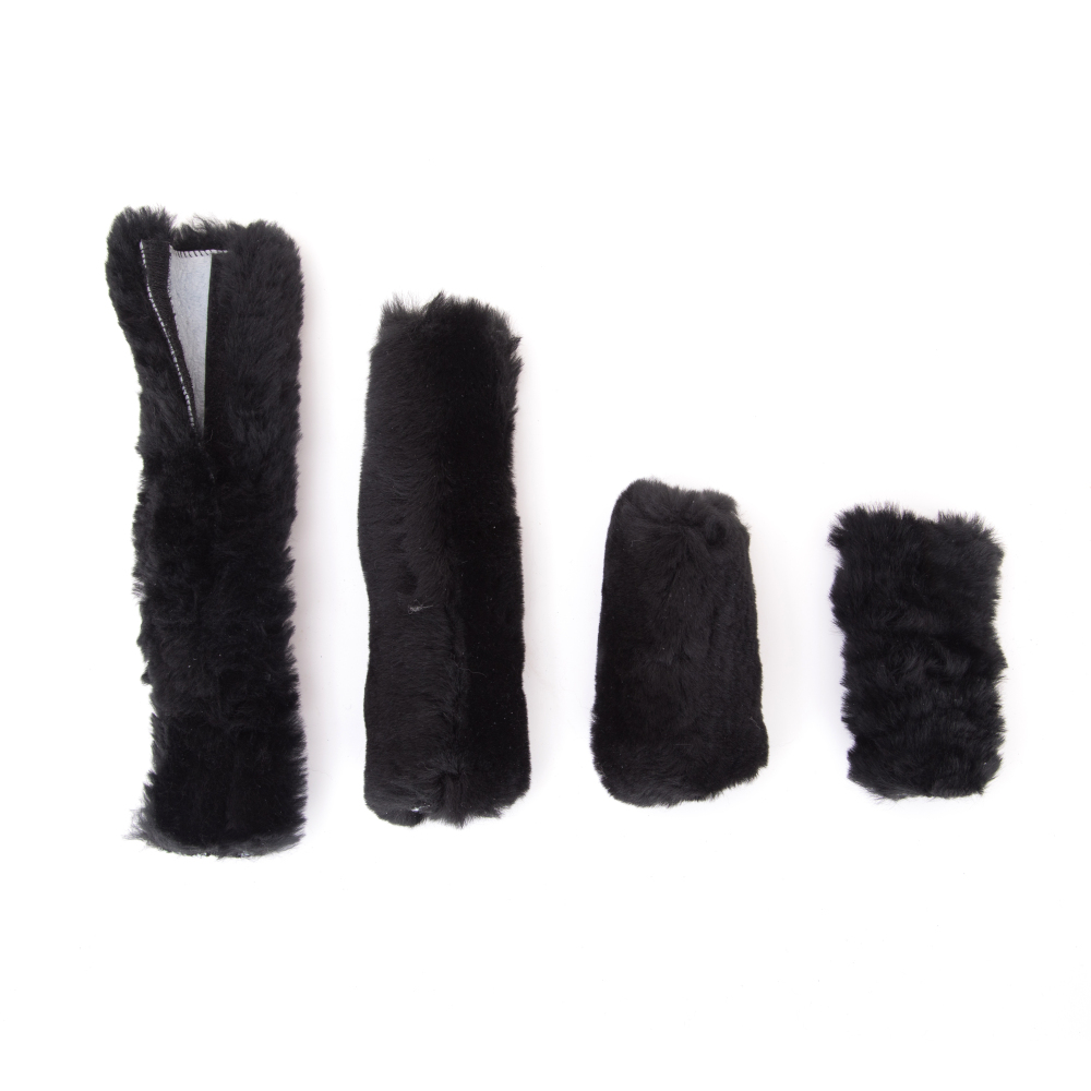 Full sheepskin Horse bridle kit 4 sets sheepskin accessories equestrian supplies