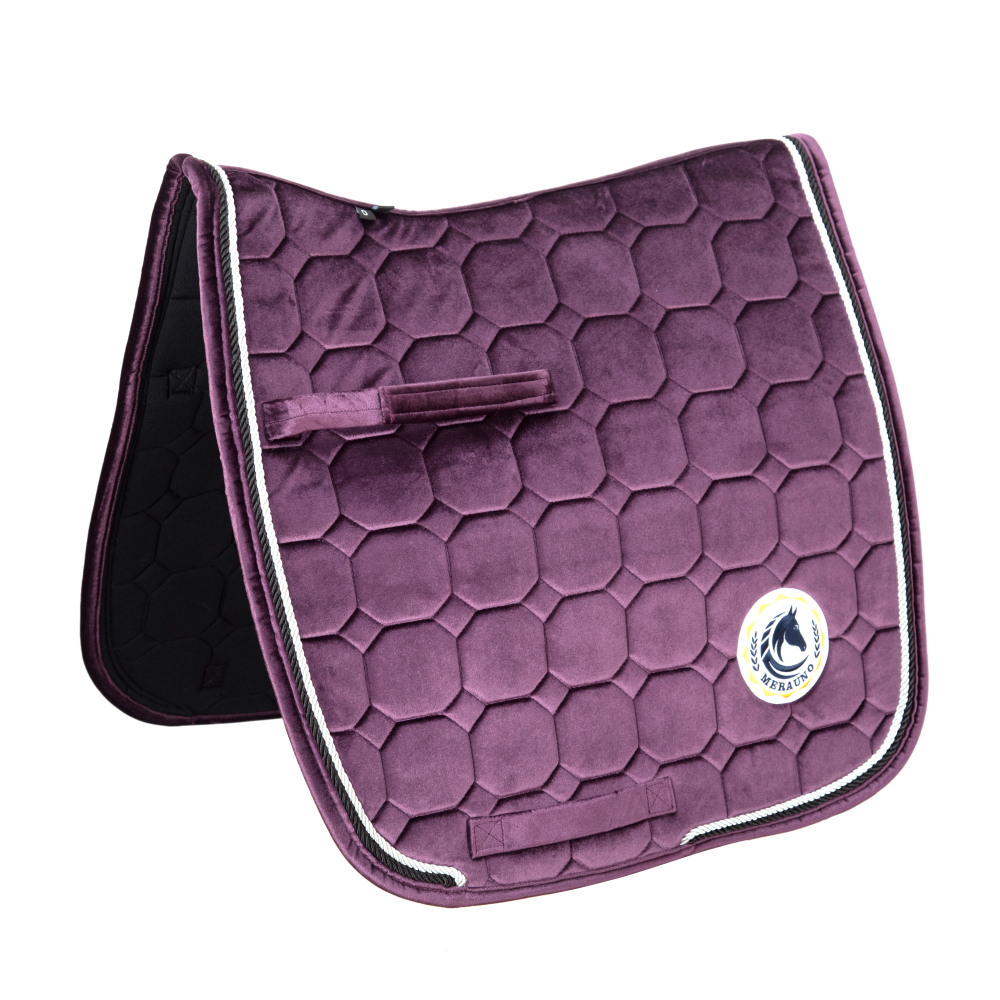 Velvet fabric quilting saddle pads comfortable and breathable skin-friendly horse equestrian factory supplies